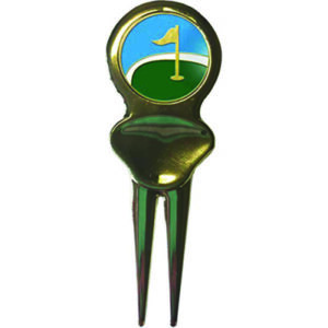 GOLF DIVOT TOOL “STEALTH” IN BLACK NICKEL WITH CLIP AND REMOVEABLE BALL MARKER